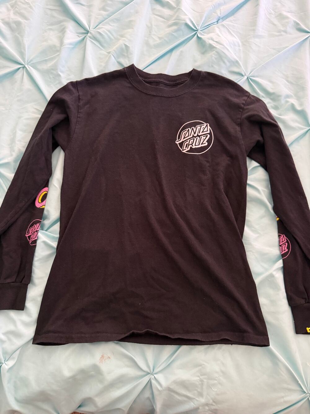 Santa Cruz x Odd Future Collab Black Long Sleeve Shirt Small Screaming Donut